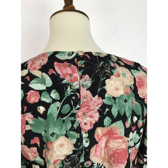 Lovers + Friends Top Blouse Pullover Floral Studded - Picture 9 of 10